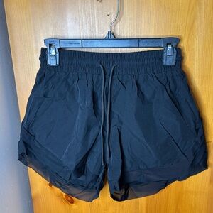 Black Athletic Shorts with Relaxed Fit and Lightweight Fabric with mesh hems ❤️S